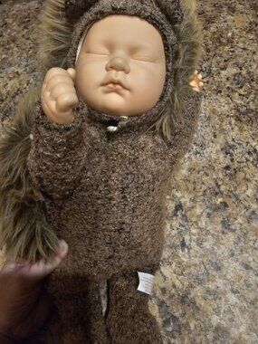 Anne Geddes Hedghog Baby Doll 1997 Vintage Brown Collectibles